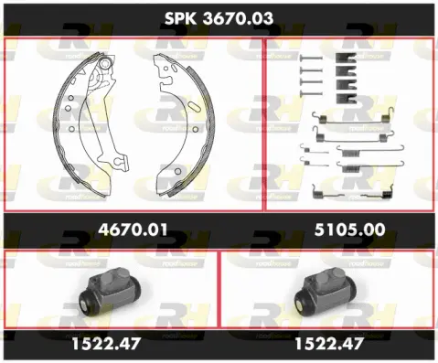 Brake Kit, drum brake (SPK 3670.03)