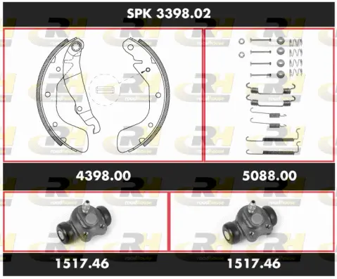 Brake Kit, drum brake (SPK 3398.02)