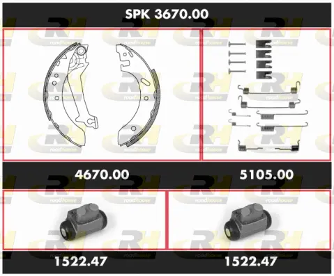 Brake Kit, drum brake (SPK 3670.00)