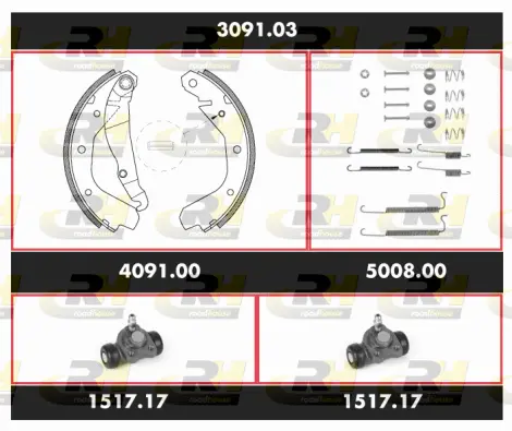 Brake Kit, drum brake (SPK 3091.03)
