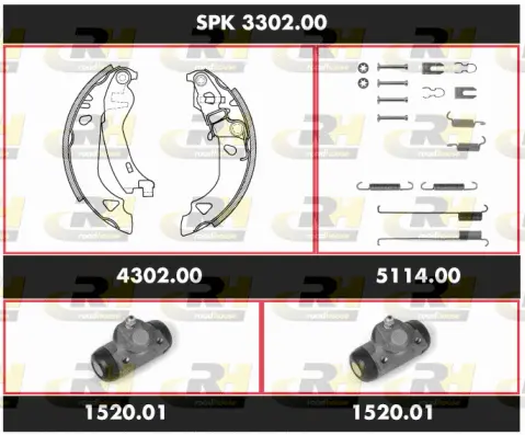Brake Kit, drum brake (SPK 3302.00)