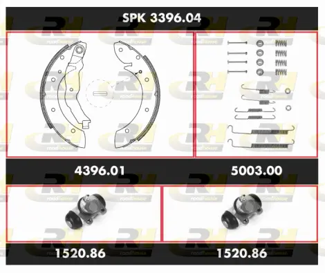 Brake Kit, drum brake (SPK 3396.04)