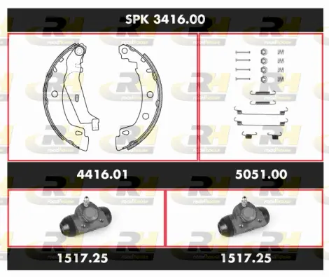 Brake Kit, drum brake (SPK 3416.00)
