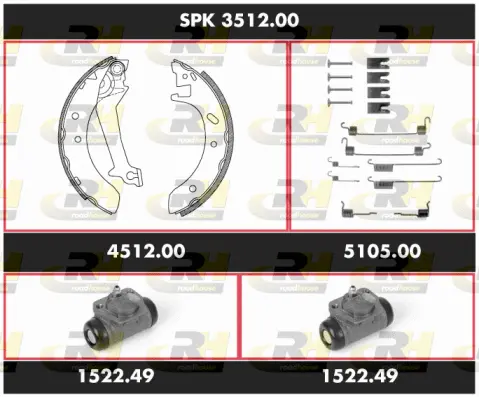 Brake Kit, drum brake (SPK 3512.00)