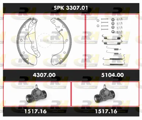 Brake Kit, drum brake (SPK 3307.01)