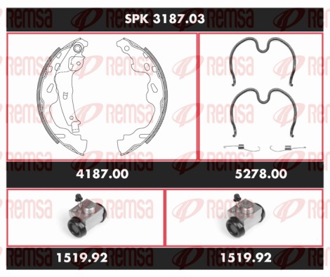Brake Kit, drum brake (SPK 3187.03)