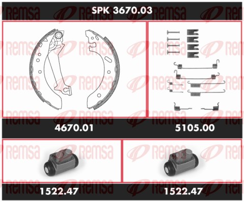 Brake Kit, drum brake (SPK 3670.03)