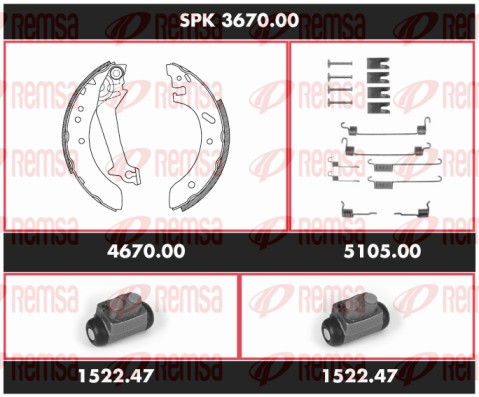 Brake Kit, drum brake (SPK 3670.00)