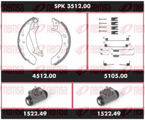 Brake Kit, drum brake (SPK 3512.00)