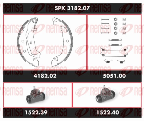 Brake Kit, drum brake (SPK 3182.07)