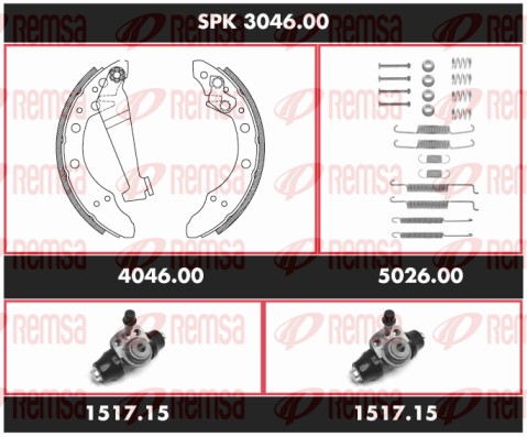 Brake Kit, drum brake (SPK 3046.00)