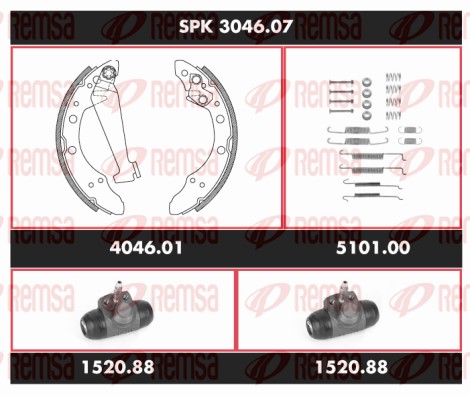 Brake Kit, drum brake (SPK 3046.07)