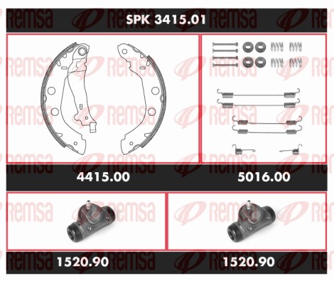 Brake Kit, drum brake (SPK 3415.01)