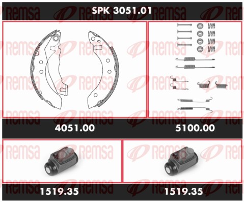 Brake Kit, drum brake (SPK 3051.01)