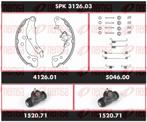 Brake Kit, drum brake (SPK 3126.03)