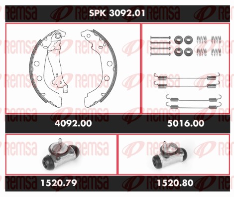 Brake Kit, drum brake (SPK 3092.01)