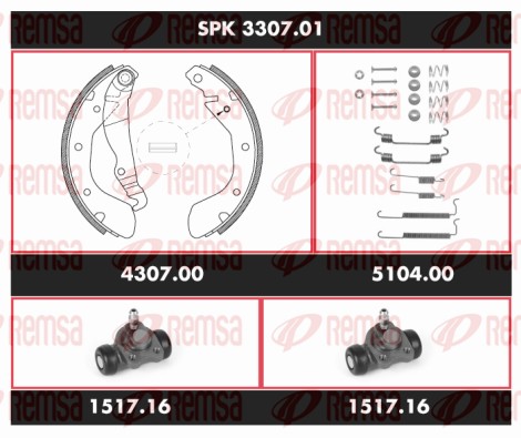 Brake Kit, drum brake (SPK 3307.01)