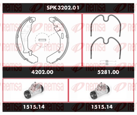 Brake Kit, drum brake (SPK 3202.01)