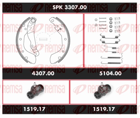 Brake Kit, drum brake (SPK 3307.00)