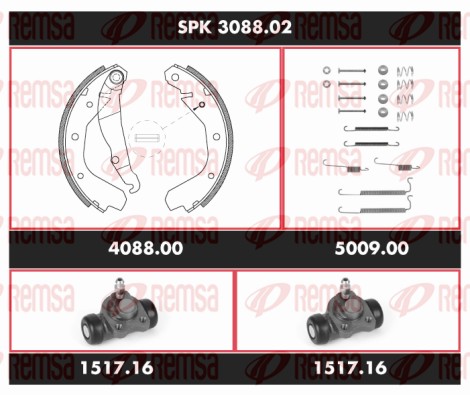 Brake Kit, drum brake (SPK 3088.02)