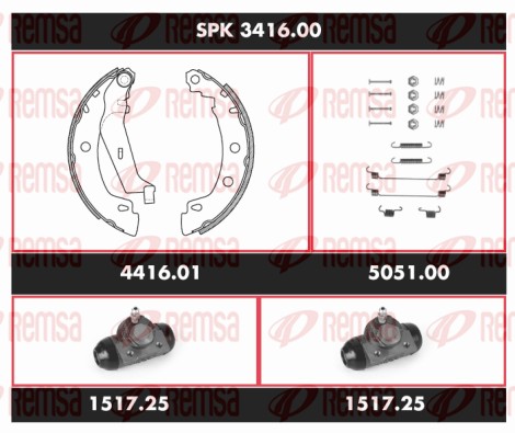 Brake Kit, drum brake (SPK 3416.00)