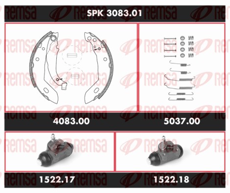 Brake Kit, drum brake (SPK 3083.01)