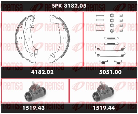 Brake Kit, drum brake (SPK 3182.05)