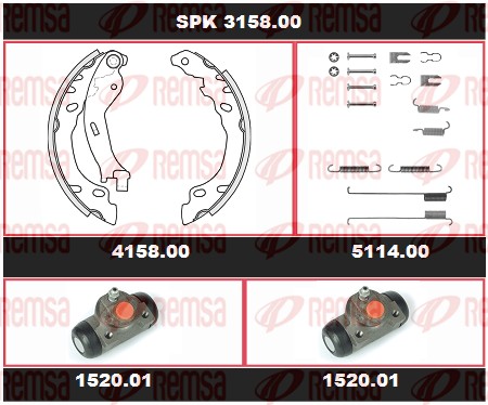 Brake Kit, drum brake (SPK 3158.00)