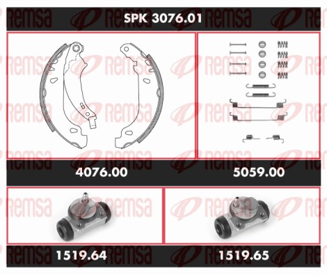 Brake Kit, drum brake (SPK 3076.01)