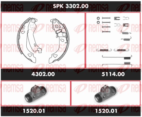 Brake Kit, drum brake (SPK 3302.00)