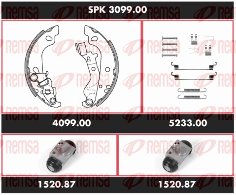 Brake Kit, drum brake (SPK 3099.00)