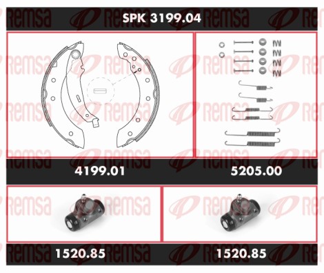 Brake Kit, drum brake (SPK 3199.04)