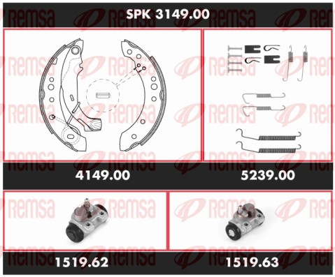 Brake Kit, drum brake (SPK 3149.00)