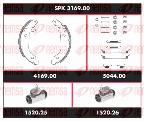 Brake Kit, drum brake (SPK 3169.00)