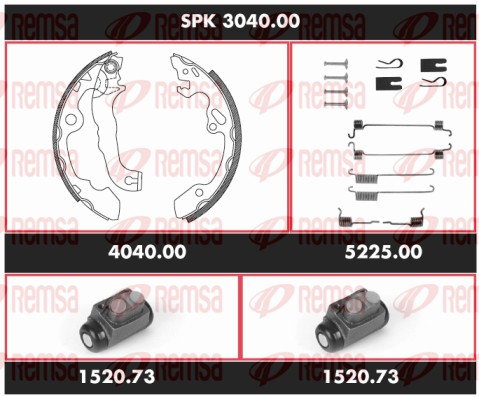 Brake Kit, drum brake (SPK 3040.00)