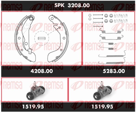 Brake Kit, drum brake (SPK 3208.00)