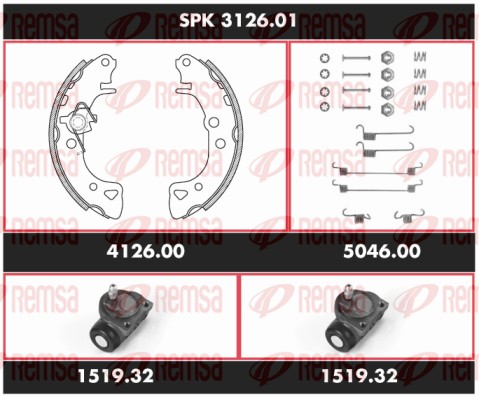 Brake Kit, drum brake (SPK 3126.01)