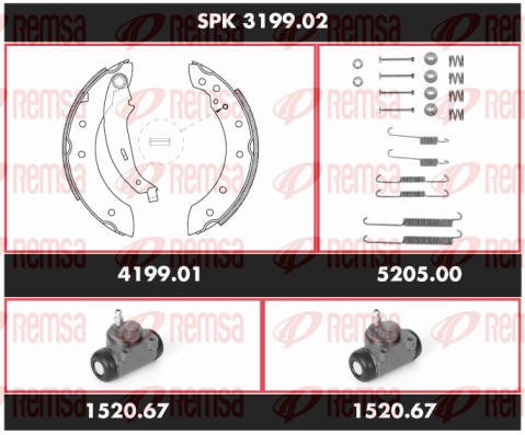 Brake Kit, drum brake (SPK 3199.02)