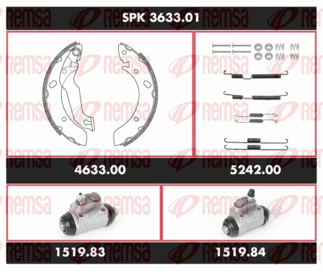 Brake Kit, drum brake (SPK 3633.01)