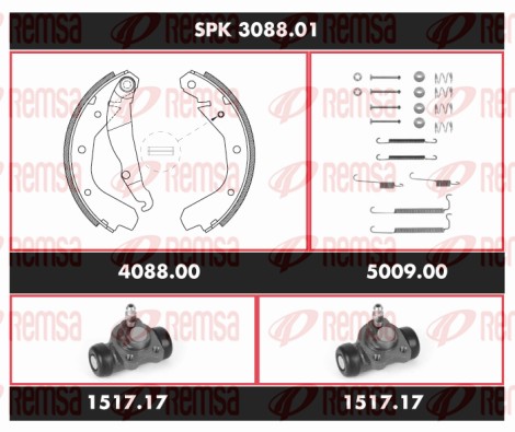 Brake Kit, drum brake (SPK 3088.01)