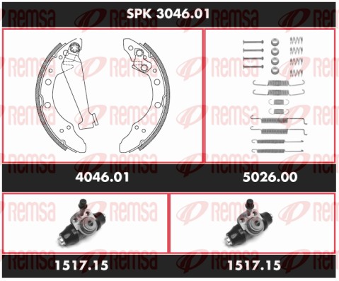 Brake Kit, drum brake (SPK 3046.01)