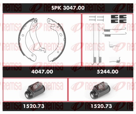 Brake Kit, drum brake (SPK 3047.00)