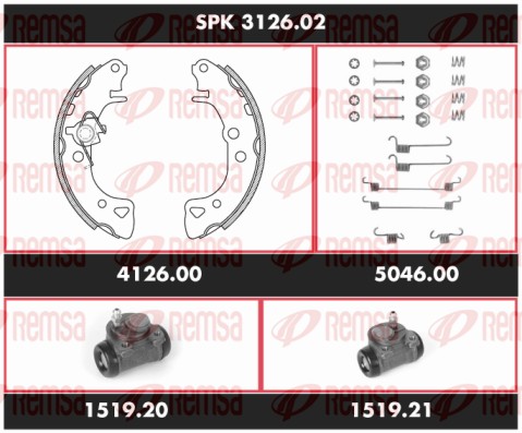 Brake Kit, drum brake (SPK 3126.02)