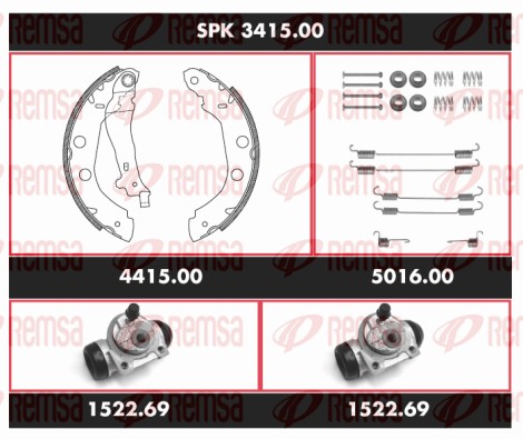Brake Kit, drum brake (SPK 3415.00)
