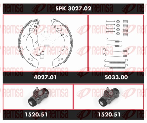 Brake Kit, drum brake (SPK 3027.02)