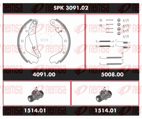 Brake Kit, drum brake (SPK 3091.02)