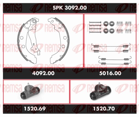 Brake Kit, drum brake (SPK 3092.00)