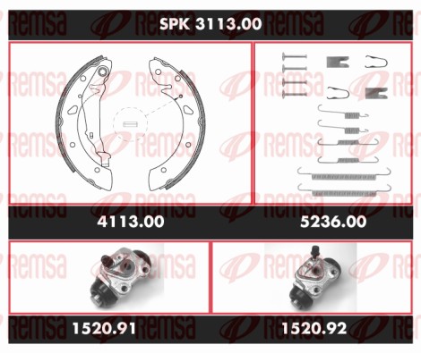 Brake Kit, drum brake (SPK 3113.00)