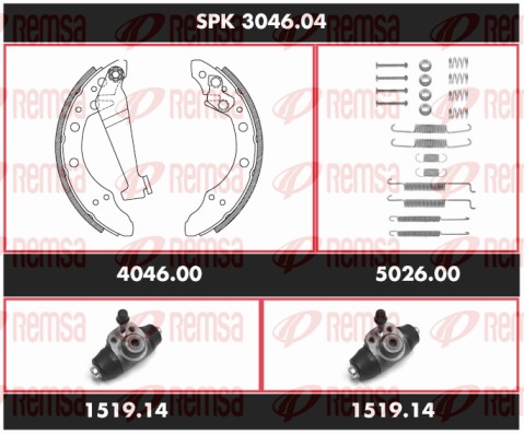 Brake Kit, drum brake (SPK 3046.04)