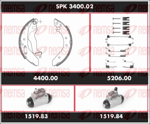 Brake Kit, drum brake (SPK 3400.02)